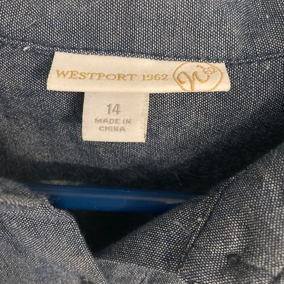 Westport 1962 Womens Sleeveless Denim Style Lace Appliques Dress Size 14 - Picture 3 of 3